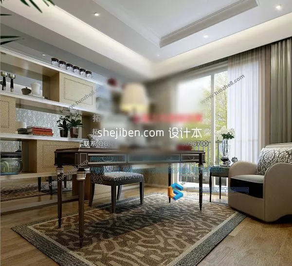 Living Room With Modernism Furniture 3d model