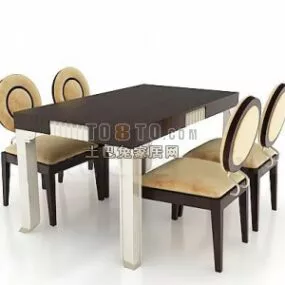 European Style Table And Chair Set 3d model