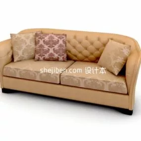 European Lounge Sofa With Cushion 3d model