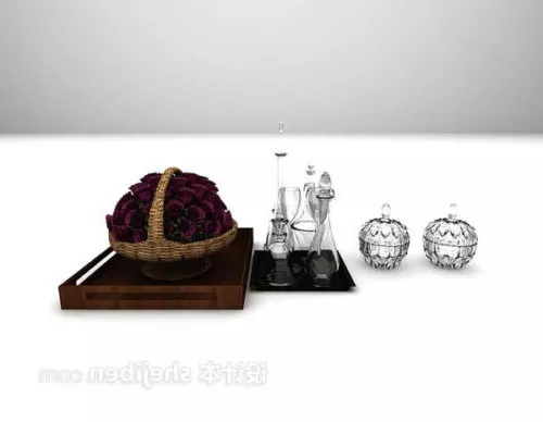 European Style Wine Bottles Ornament 3d model European Style Wine Bottles Ornament 3d model