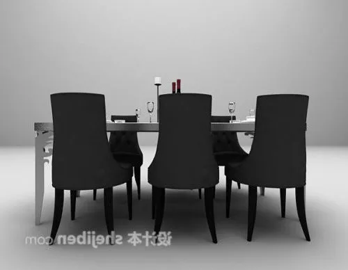 European Round Dinning Table Chair Set 3d model European Round Dinning Table Chair Set 3d model