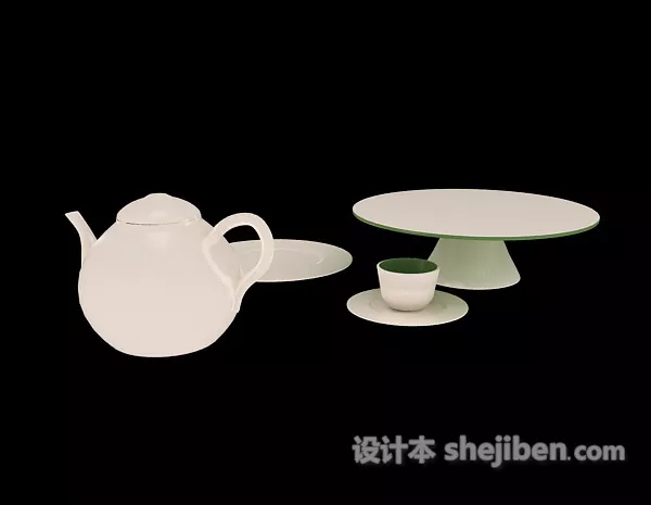 Cup Plate Set 3d model