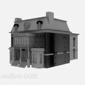 European Villa Tile Roof 3d model