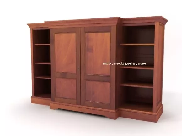 Closet With Middle Shelf With Clothes 3d model