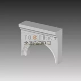 European Arch Wall Decoration 3d model