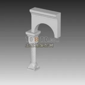European Wall Head With Column 3d model