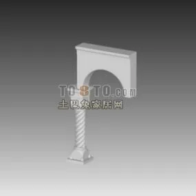 European Column With Arc Wall 3d model