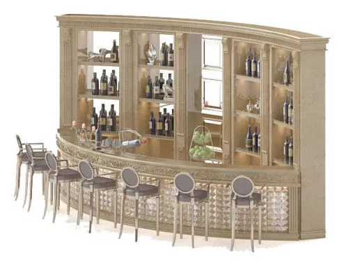 European Wine Cabinet Table Bar Chair 3d model European Wine Cabinet Table Bar Chair 3d model