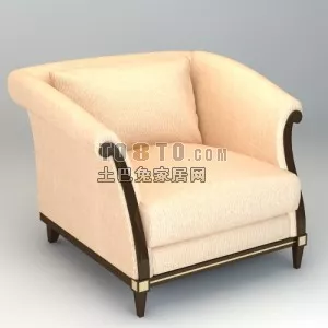 Boutique Sofa Red Velvet Material 3d model