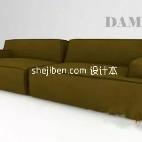Fabric Sofa Green Fabric 3d model