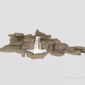 Landscape Fake Mountain With Water 3d model