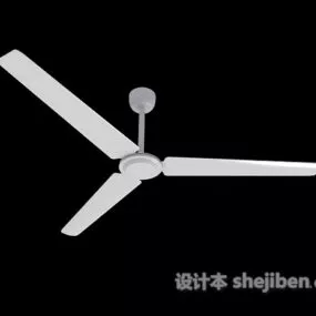 White Electronic Ceiling Fan 3d model