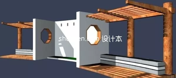 Roof House Building With Balcony 3d model