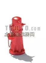 Fire Hydrant Red Painted 3d model