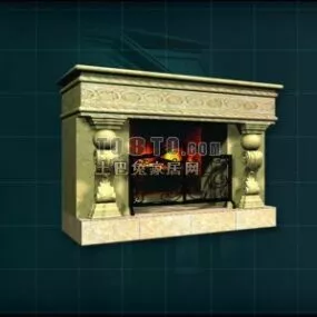 Fireplace European Design 3d model