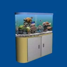 Fish Aquarium On Cabinet Home Decoration 3d model