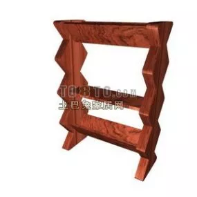 Wood Shelf Fitness Equipment 3d model