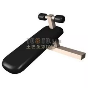 Fitness Equipment Steel Frame Leather Bench 3d model