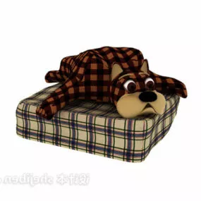 Cushion With Stuffed Toy 3d model