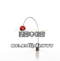 Red Floor Lamp Curved Shaped 3d model