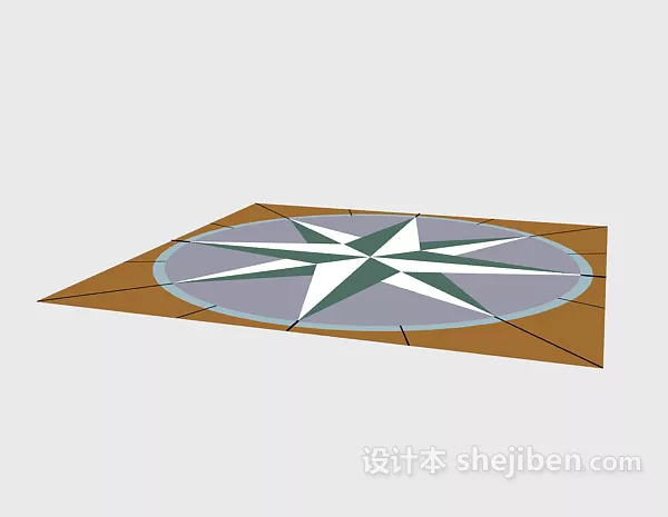 Floor Tile Start Shaped 3d model Floor Tile Start Shaped 3d model