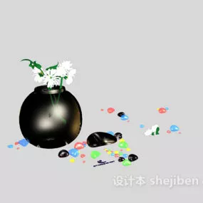 Flower Pot Decor V1 3d model