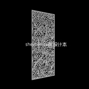 Screen Divider Flower Carved Texture 3d model