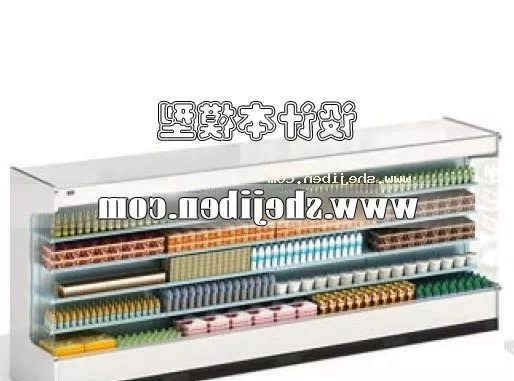 Curved Rack Shelf With Drawers 3d model