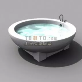 Bathing Round Bathtub Sanitary 3d model