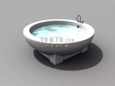 Bathing Round Bathtub Sanitary 3d model Bathing Round Bathtub Sanitary 3d model