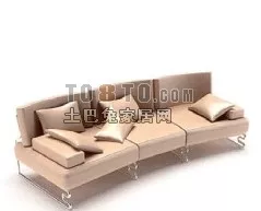 Boutique Sofa Curved Shape With Cushion 3d model
