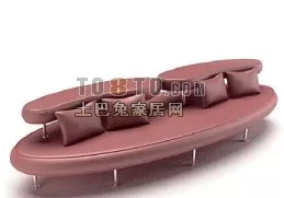 Boutique Sofa With Cushion 3d model