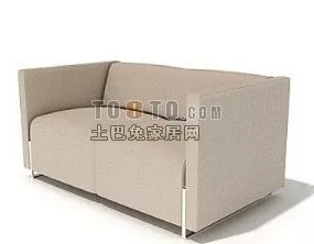 Boutique Sofa Beige Textile Cover 3d model