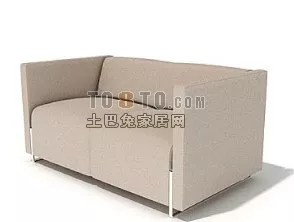 Sofa Fabric Two Seats 3d model