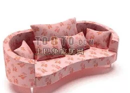 Vintage Boutique Sofa With Texture 3d model