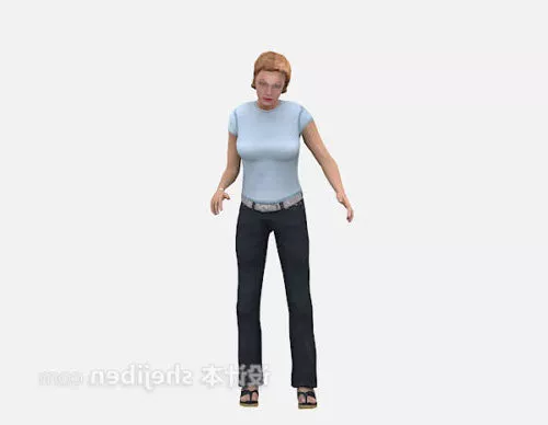 European Woman Standing Character 3d model European Woman Standing Character 3d model