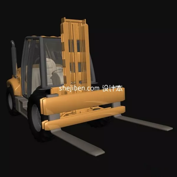Yellow Warehouse Forklift 3d model