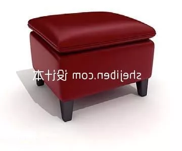 Sofa Three Seats Brown Fabric 3d model