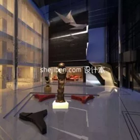 Modern Showroom Space Interior Scene 3d model