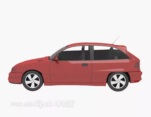 Vintage Coupe Car Brass Painted 3d model
