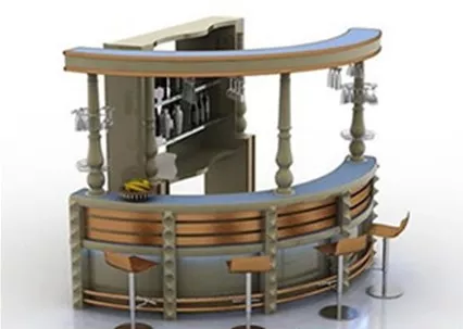 Curved Bar 3d model Curved Bar 3d model