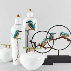 Artwork With Vase Painting Texture 3d model