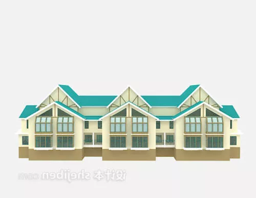 Tiles House Building 3d model