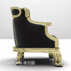 French Antique Single Sofa 3d model