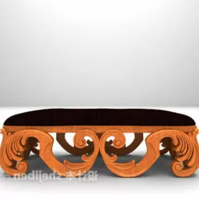 French Wine Red Bed 3d model