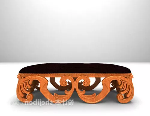 French Wine Red Bed 3d model French Wine Red Bed 3d model