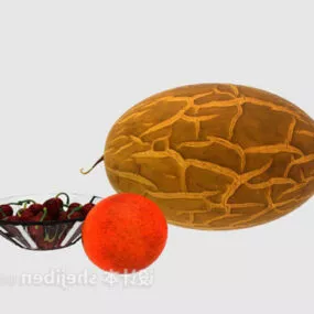 Fruit Watermelon Cherry 3d model