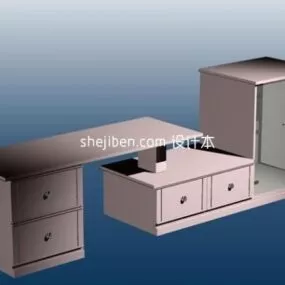 Furniture Tv Cabinet Pink Painted 3d model