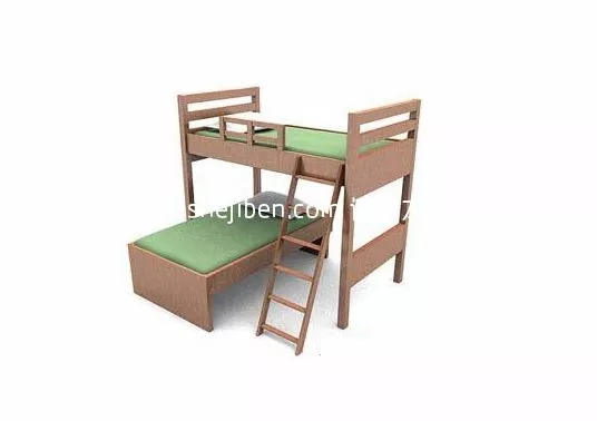 Round Bed With Tufted Backwall 3d model