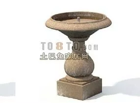 Garden Fountain Stone 3d model